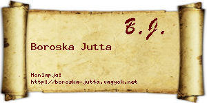 Boroska Jutta névjegykártya